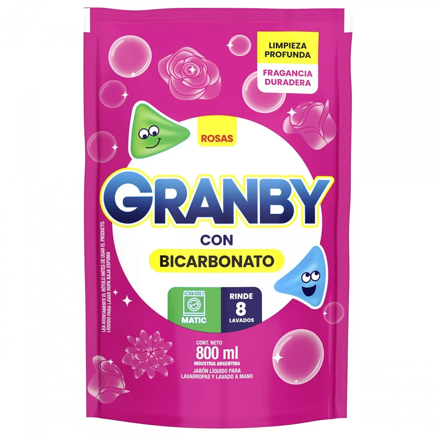 Jabon liquido granby 12x  1 rosas - 800 ml