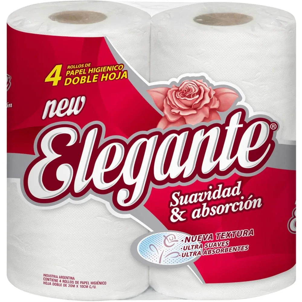Papel Higienico Elegante X 4 X20 Mts Doblo Hoja