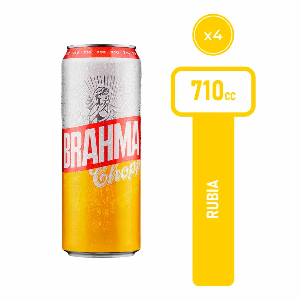 Cerveza Lata Brahma X   710 4 Unida
