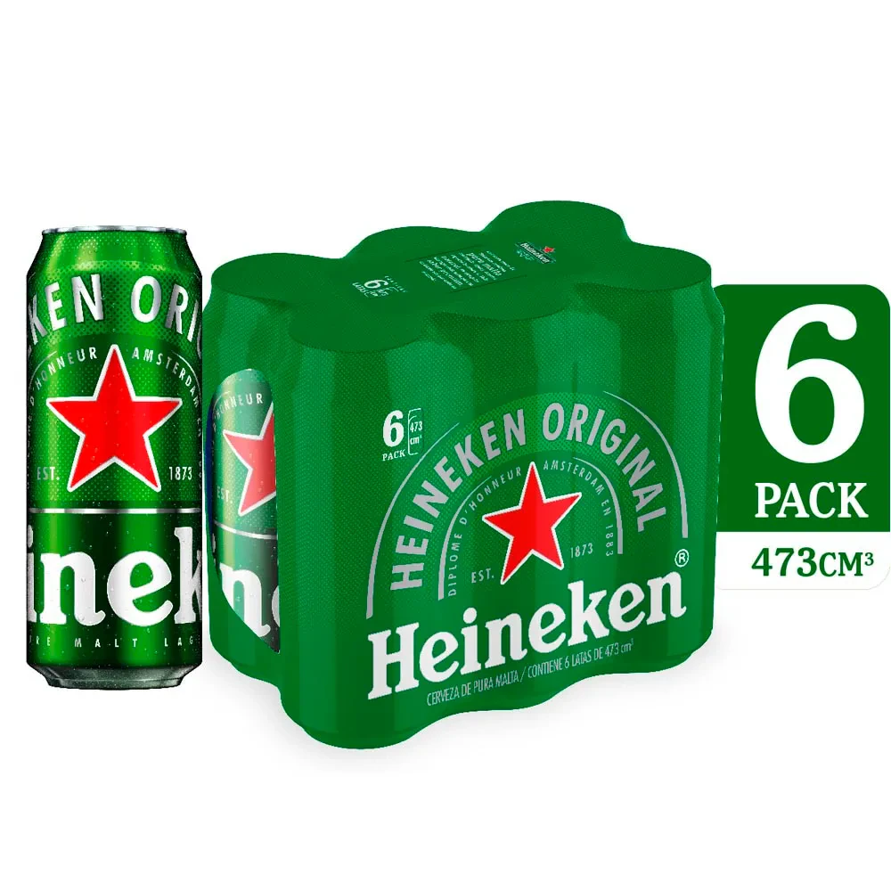 Cerveza Lata Heineken X   473 X 6 Unid