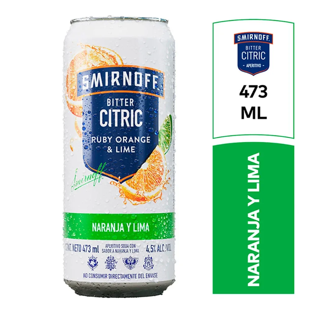 Vodka Smirnoff X   Lata X6 Naranja Y Lima