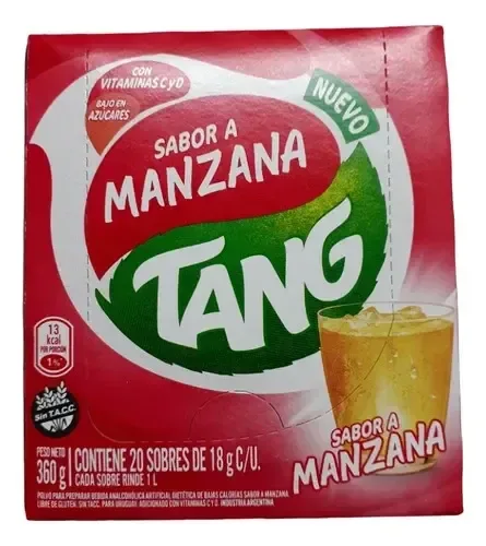 Bebidas sin alcohol Jugo en polvo Tang Manzana 18 g x 20
