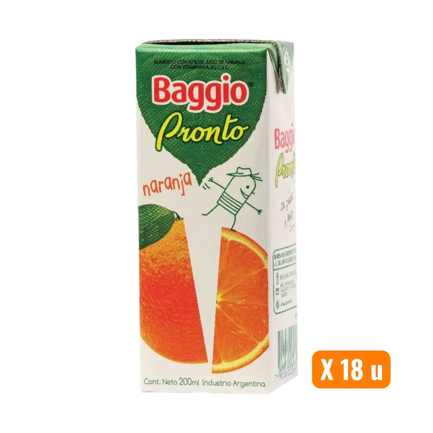 Jugo Naranja Baggio 1x  18 U X 200ml