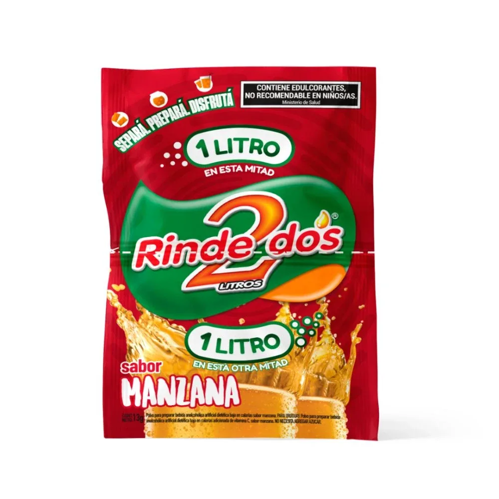 Bebidas sin alcohol Jugo en polvo Rinde 2 Manzana 13 g x 10