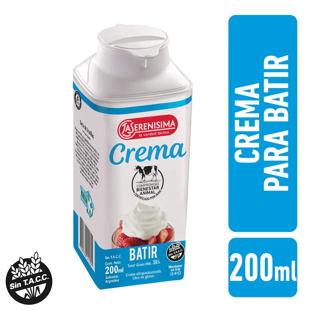Lacteo Crema La Serenisima X   Para Batir Clasica X 200 Ml