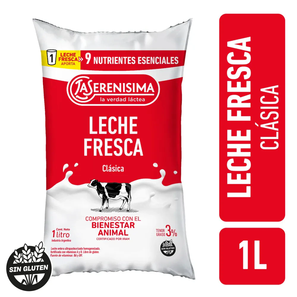 Leche La Serenisima X   Entera X 1ltr Sachet