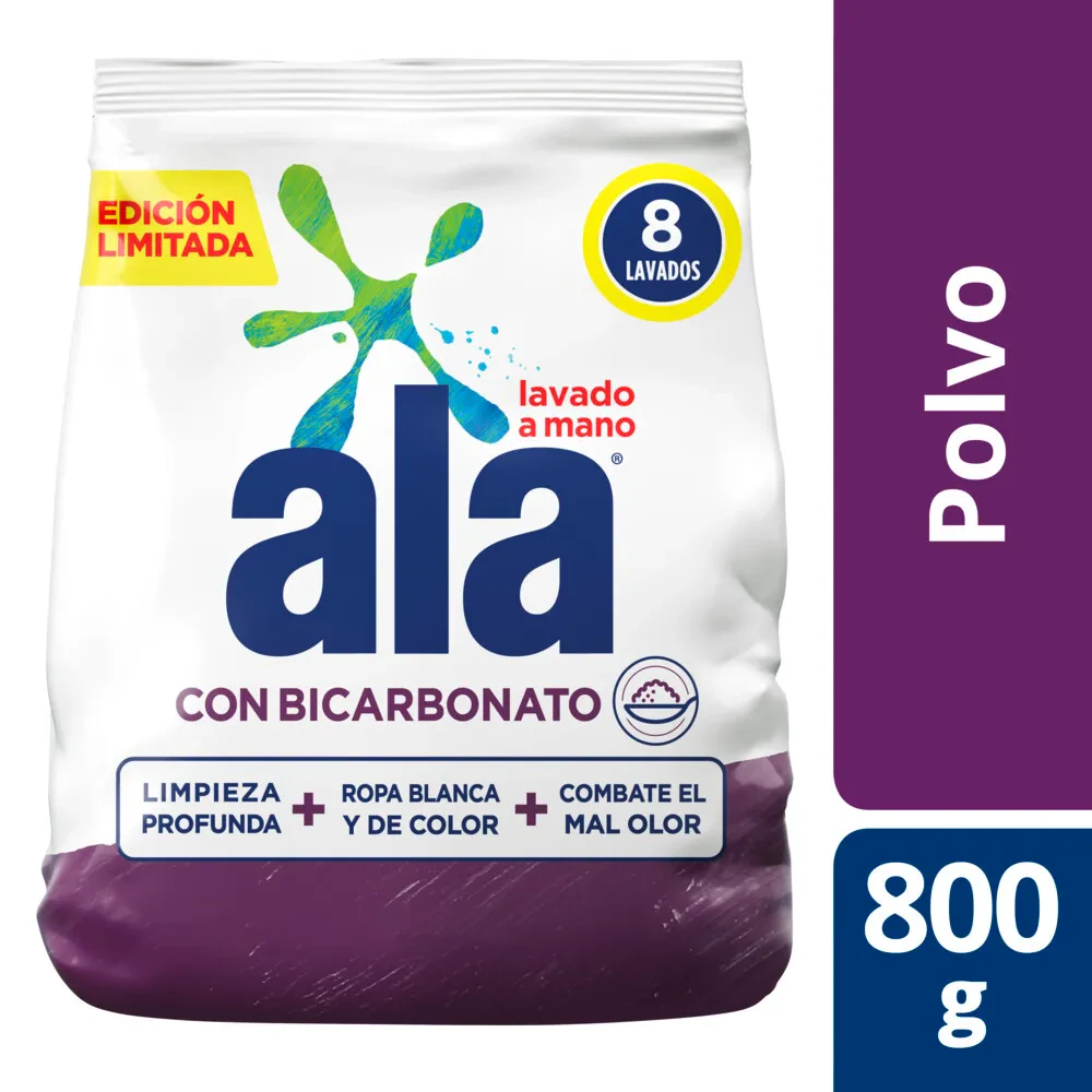 Jabon En Polvo Ala X   Viioleta Con Bicarbonato 800g