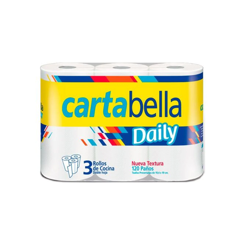 Rollo De Cocina Cartabella 10x  1 U X 3 Rollos De Cocina
