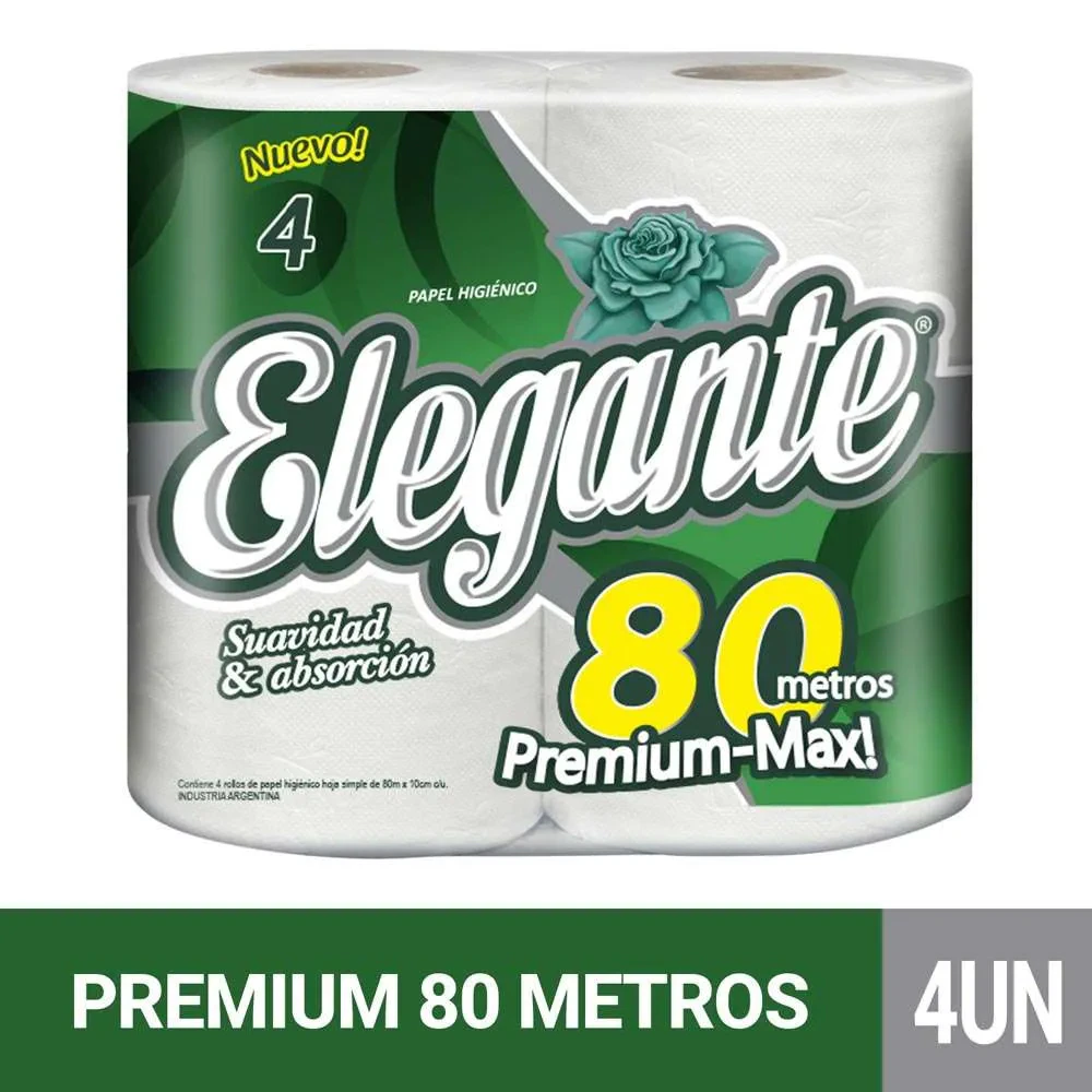 Papel Higienico Elegante X   4x80mtr Por Unidad