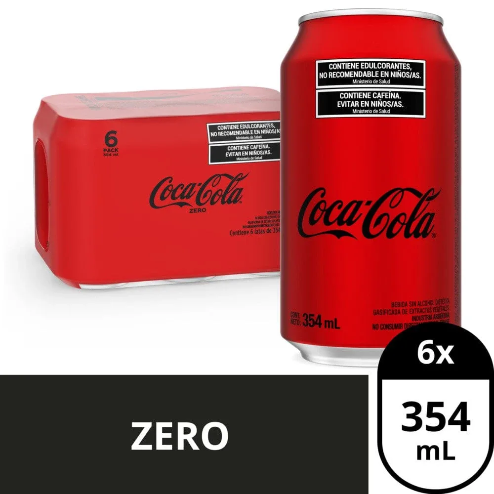 Gaseosa Coca Cola X   Zero Lata X 6