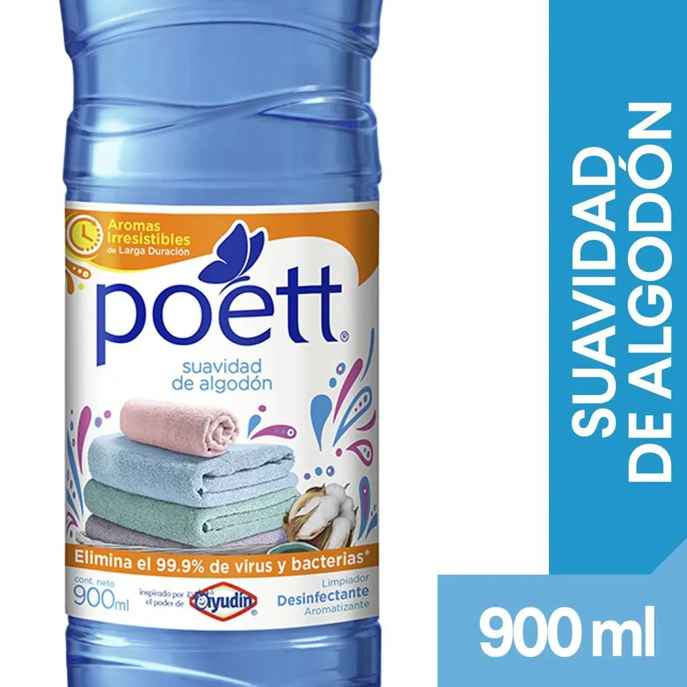 Limpiador Liquido Poett X   Suavidad De Algodon 900ml