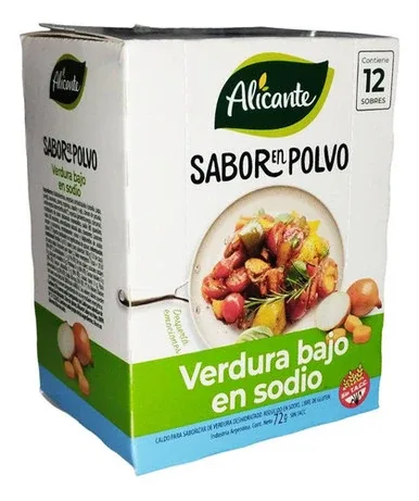 Almacén Condimento Alicante Sabor En Polvo Verdura Baja En Sodio 72 g x 12