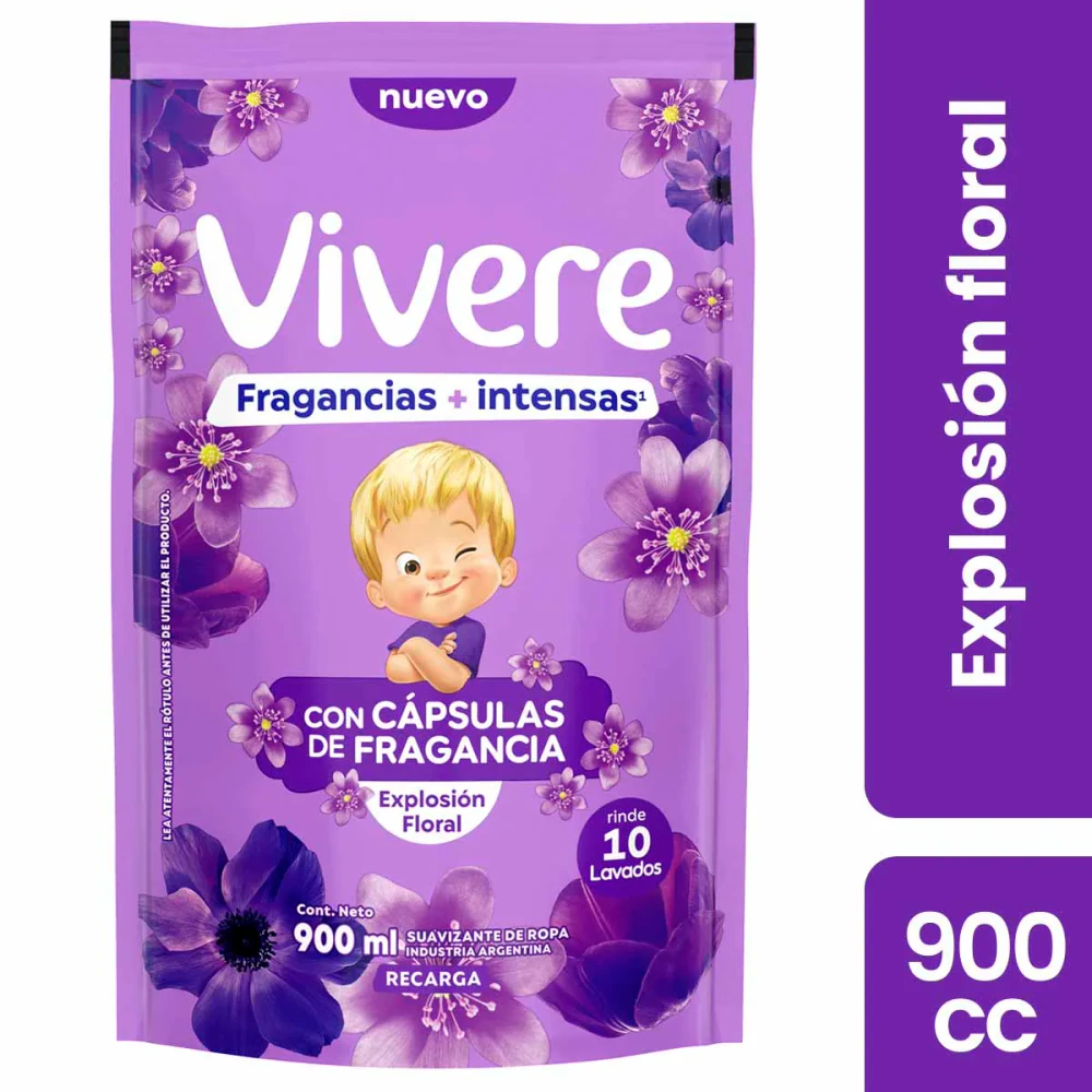 Jabon Liquido Vivere 12x  1 Violeta Explosion Floral 900ml