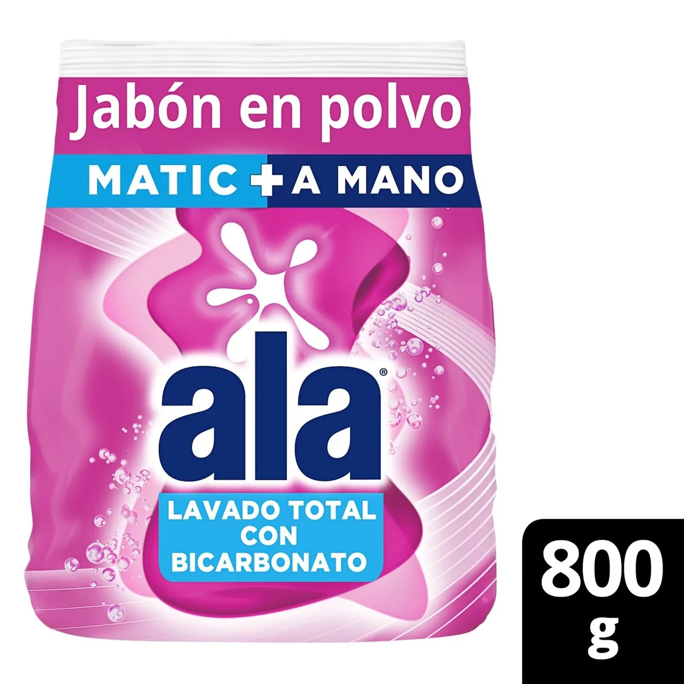 Jabon En Polvo Ala X  1 800gr Rosa Bicarbonato
