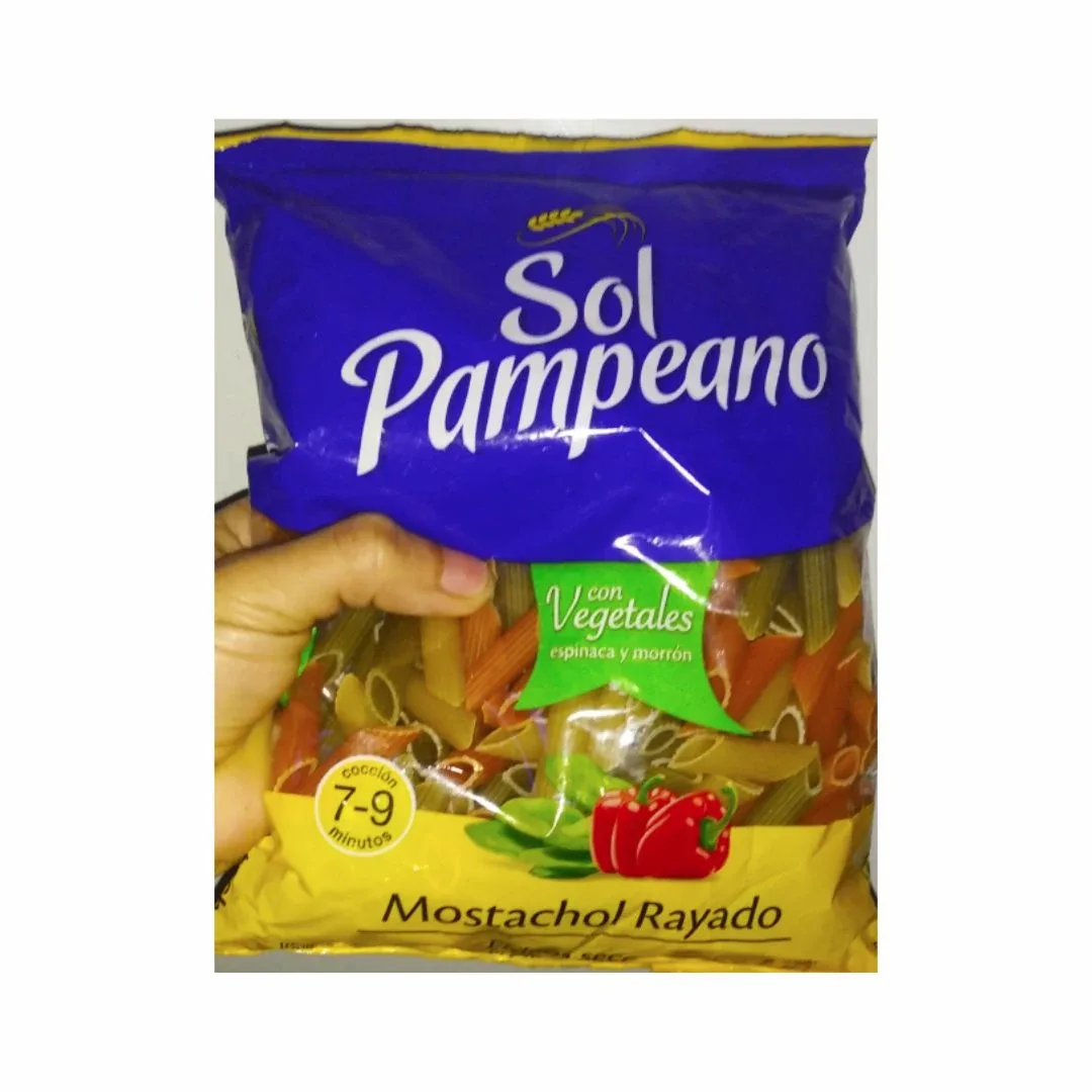 Fideos sol pampeano x   mostachol con vegetales 500gr