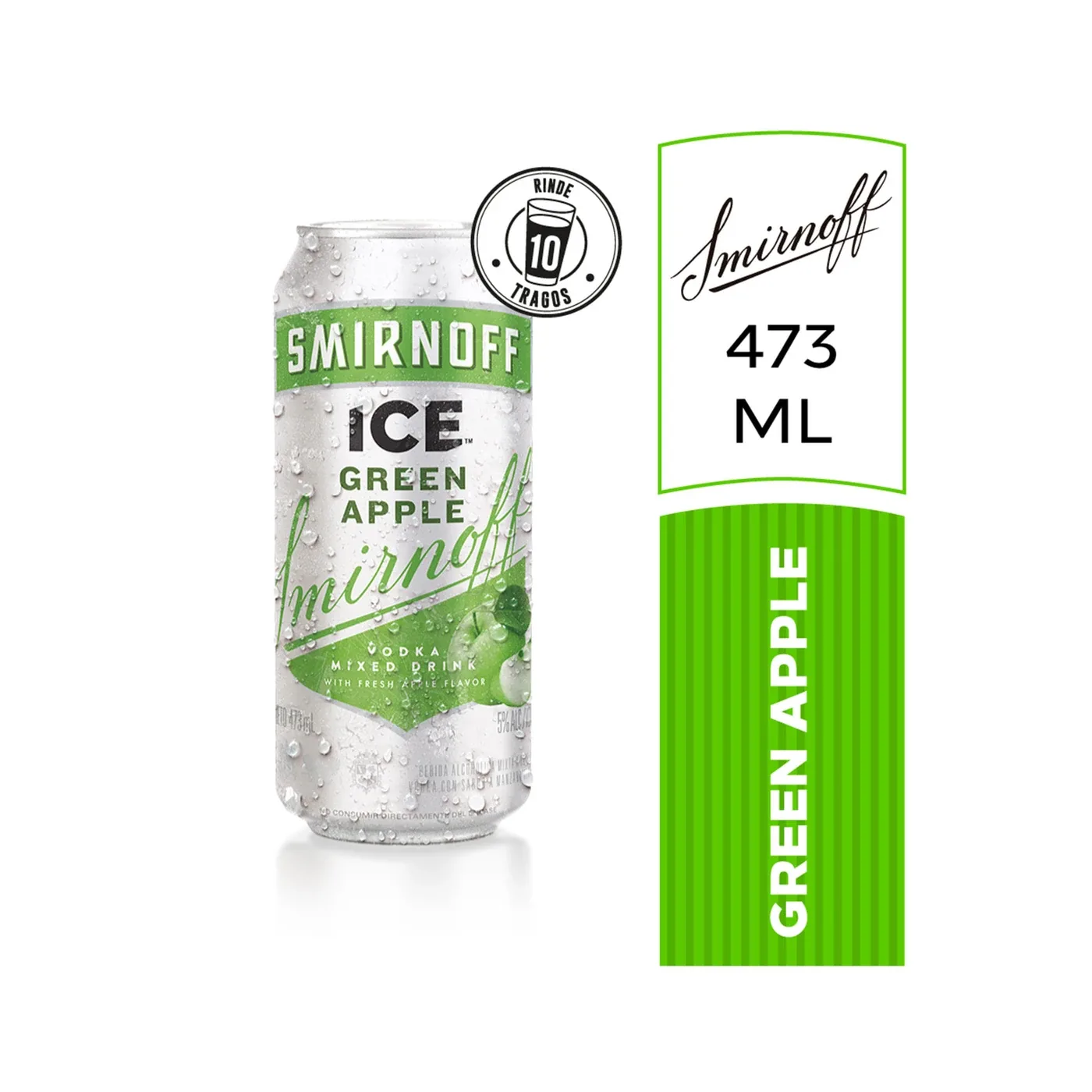 Aperitivo Smirnoff Ice X   Green Apple Lata 473 Ml - Bulto X 6