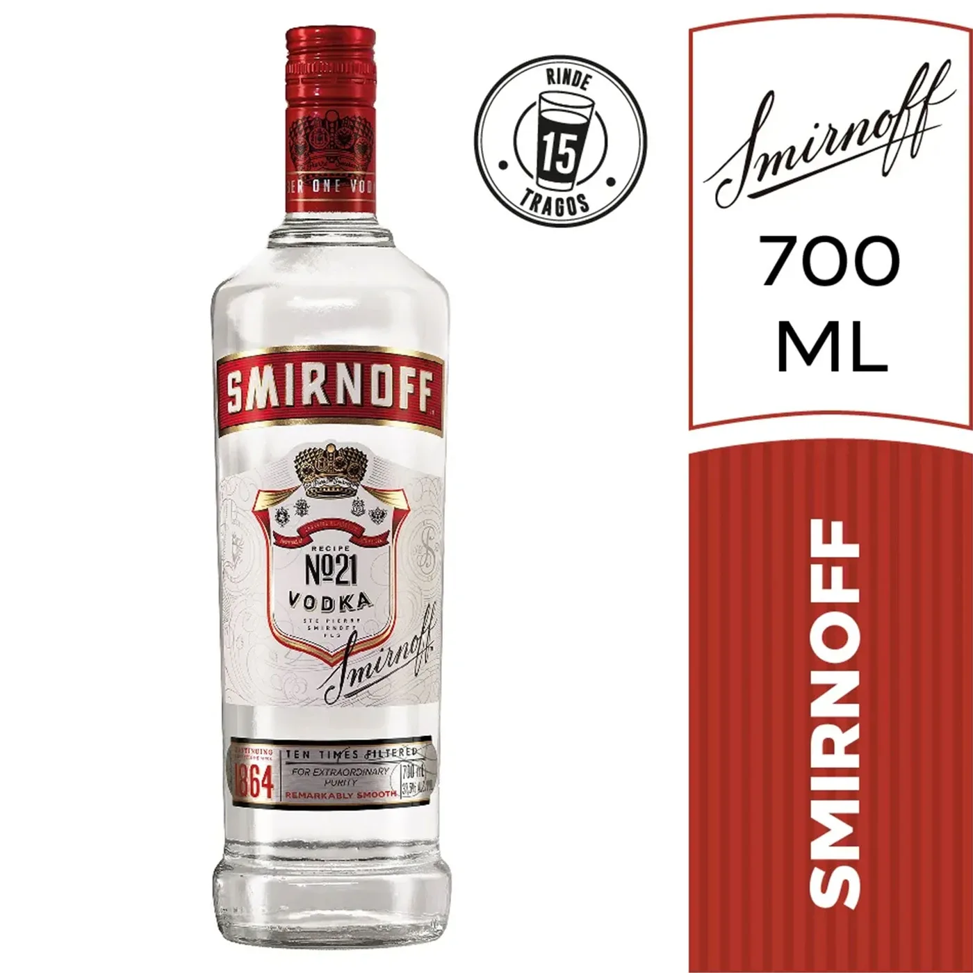 Vodka Smirnoff X   Clásico 700 Ml - Unidad