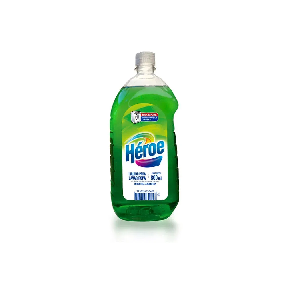 Jabón Líquido Para Ropa Héroe X   Botella 800 Ml - Unidad