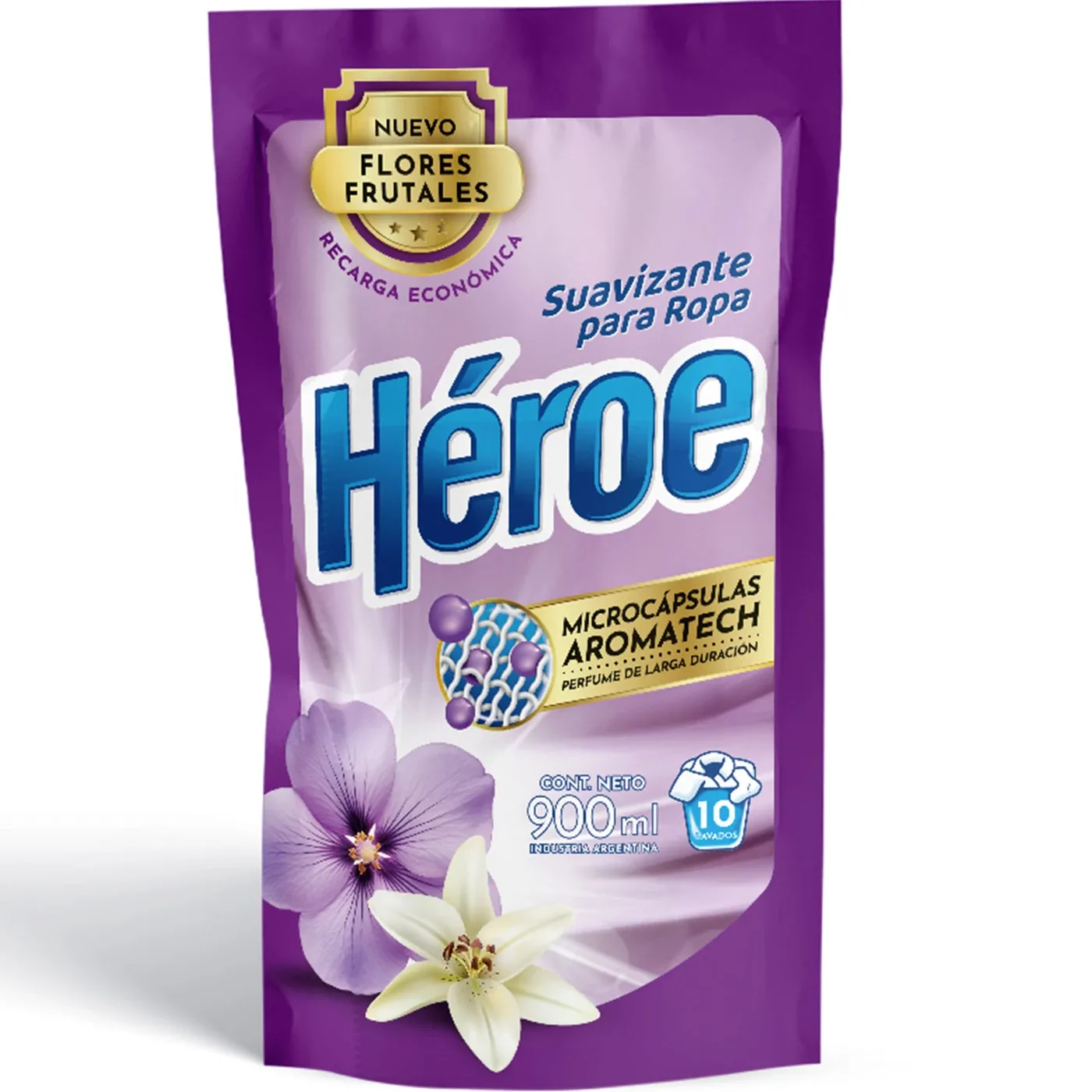 Suavizante Para Ropa Héroe 12x  1 Flores Frutales Doypack 900 Ml -...