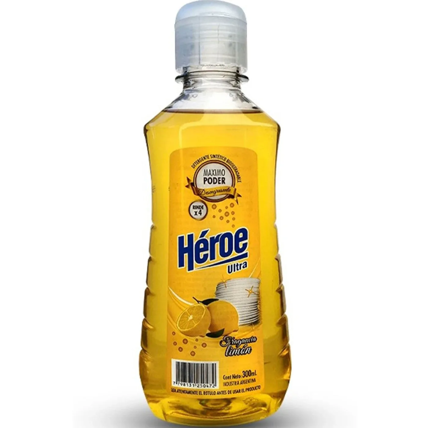 Detergente Héroe X   Limón 300 Ml - Unidad