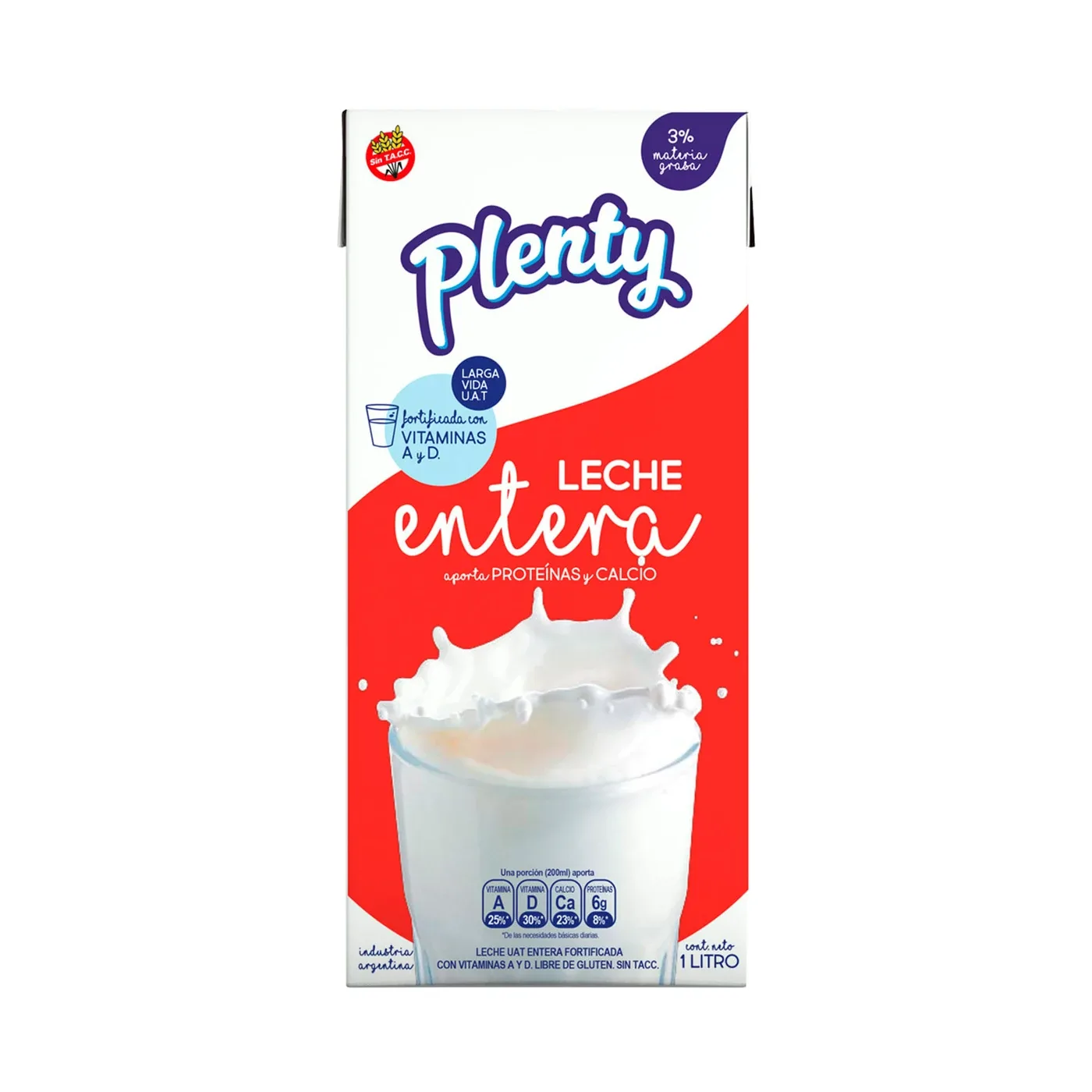 Leche 1 L Plenty X  1 Tetra X 1 Litro
