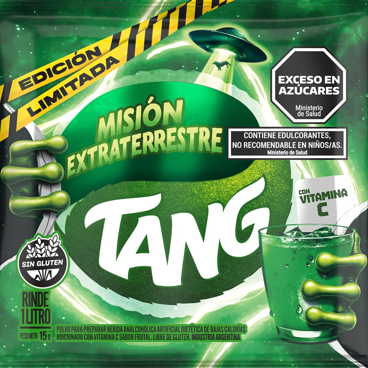 Jugo en polvo tang 12x  1 mision extraterrestre x20 sobres